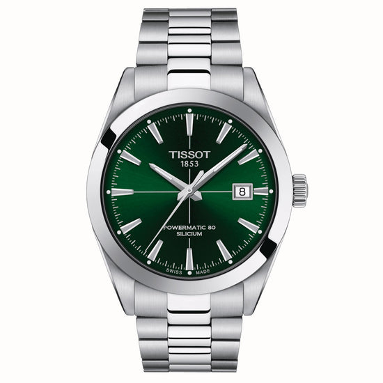 Tissot Gents Geern Dial Powermatic 80 Stainless Steel Watch T1274071109101 | WR Bullen Norwich Jeweller | Buy UK Jewellery Online | Est. 1887