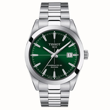 Tissot Gents Geern Dial Powermatic 80 Stainless Steel Watch T1274071109101 | WR Bullen Norwich Jeweller | Buy UK Jewellery Online | Est. 1887