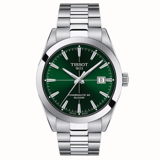 Tissot Gents Geern Dial Powermatic 80 Stainless Steel Watch T1274071109101 | WR Bullen Norwich Jeweller | Buy UK Jewellery Online | Est. 1887