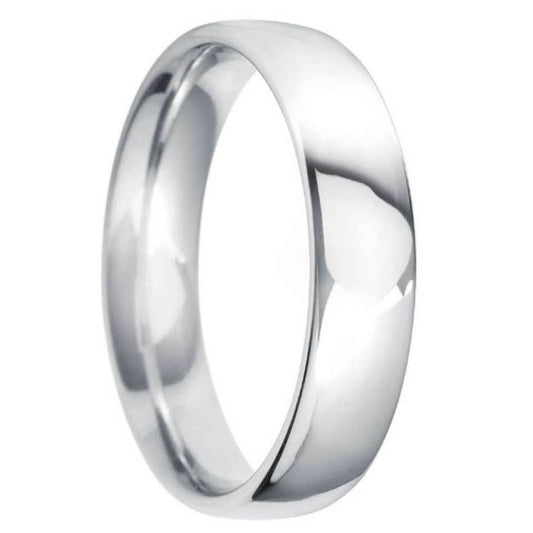 18ct White Gold Classic Court 5mm Wedding Ring