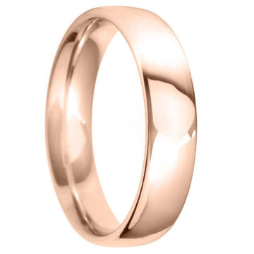 18ct Rose Gold 5mm Plain Court Wedding Ring