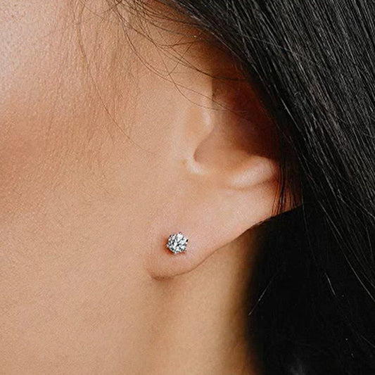 Diamonfire Silver Cubic Zirconia 0.75ct Solitaire Stud Earrings