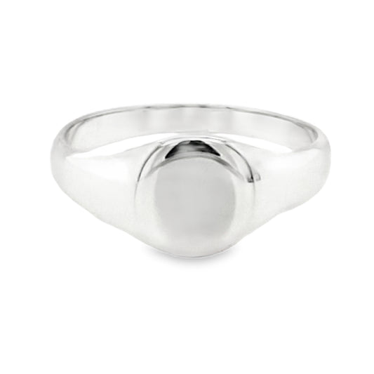 Silver Small Oval Signet Ring