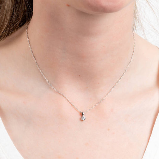 Diamonfire Silver 0.25ct Cubic Zirconia Pendant & Chain Necklace