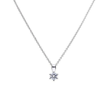 Diamonfire Silver 0.25ct Cubic Zirconia Pendant & Chain Necklace