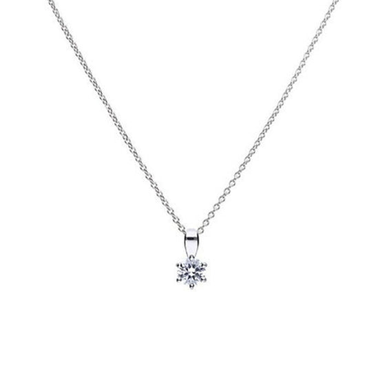 Diamonfire Silver 0.25ct Cubic Zirconia Pendant & Chain Necklace