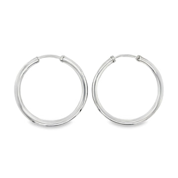 Silver 43mm Plain Hoop Earrings