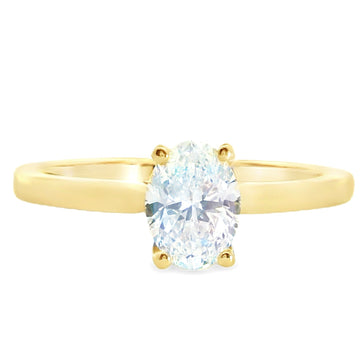 18ct Yellow Gold 0.70ct Oval Natural Diamond Solitaire Ring