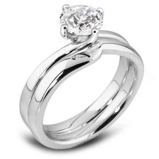 18ct White Gold Shaped Plain Wedding Ring